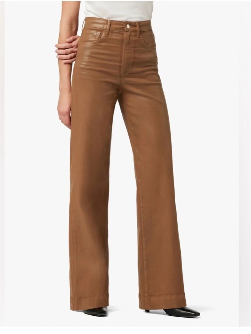 NWT Joe's Jeans The Mia Coated Denim high rise wide leg
